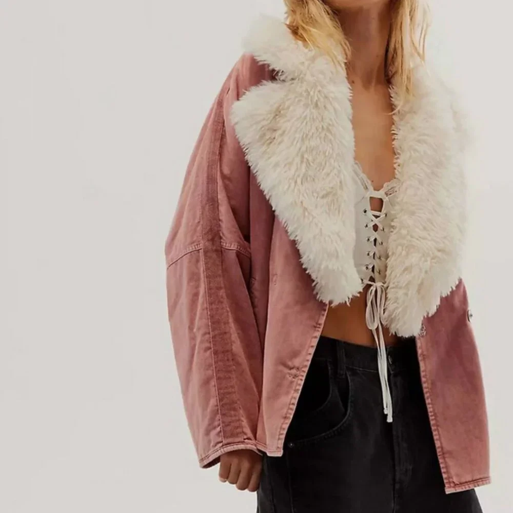 Free People Lolo Jacket in Mauve Size XL NWT - Picture 1 of 13